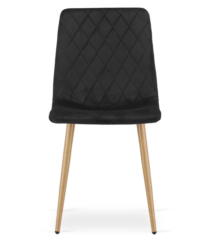 Sedia VALORA TURIN - Elegante sedia da pranzo in velluto nero x 4