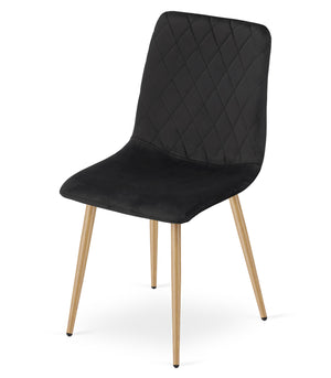 Sedia VALORA TURIN - Elegante sedia da pranzo in velluto nero x 4