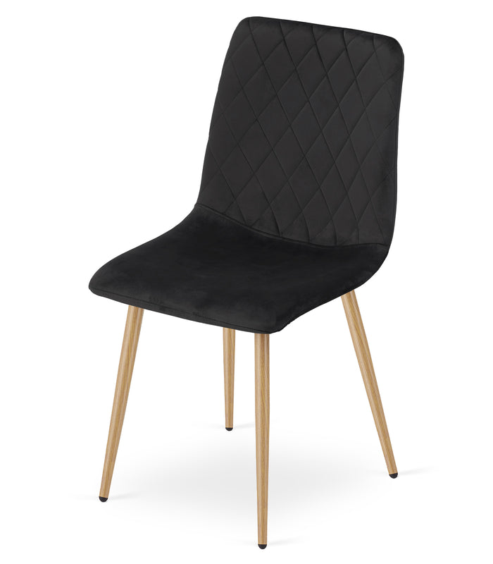 Sedia VALORA TURIN - Elegante sedia da pranzo in velluto nero x 4