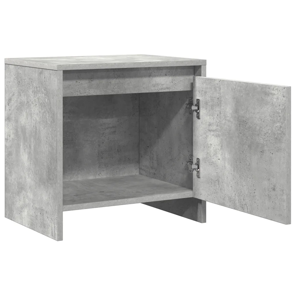 Comodino-Tavolino da notte Grigio Cemento 45x34x44,5 cm in Truciolato