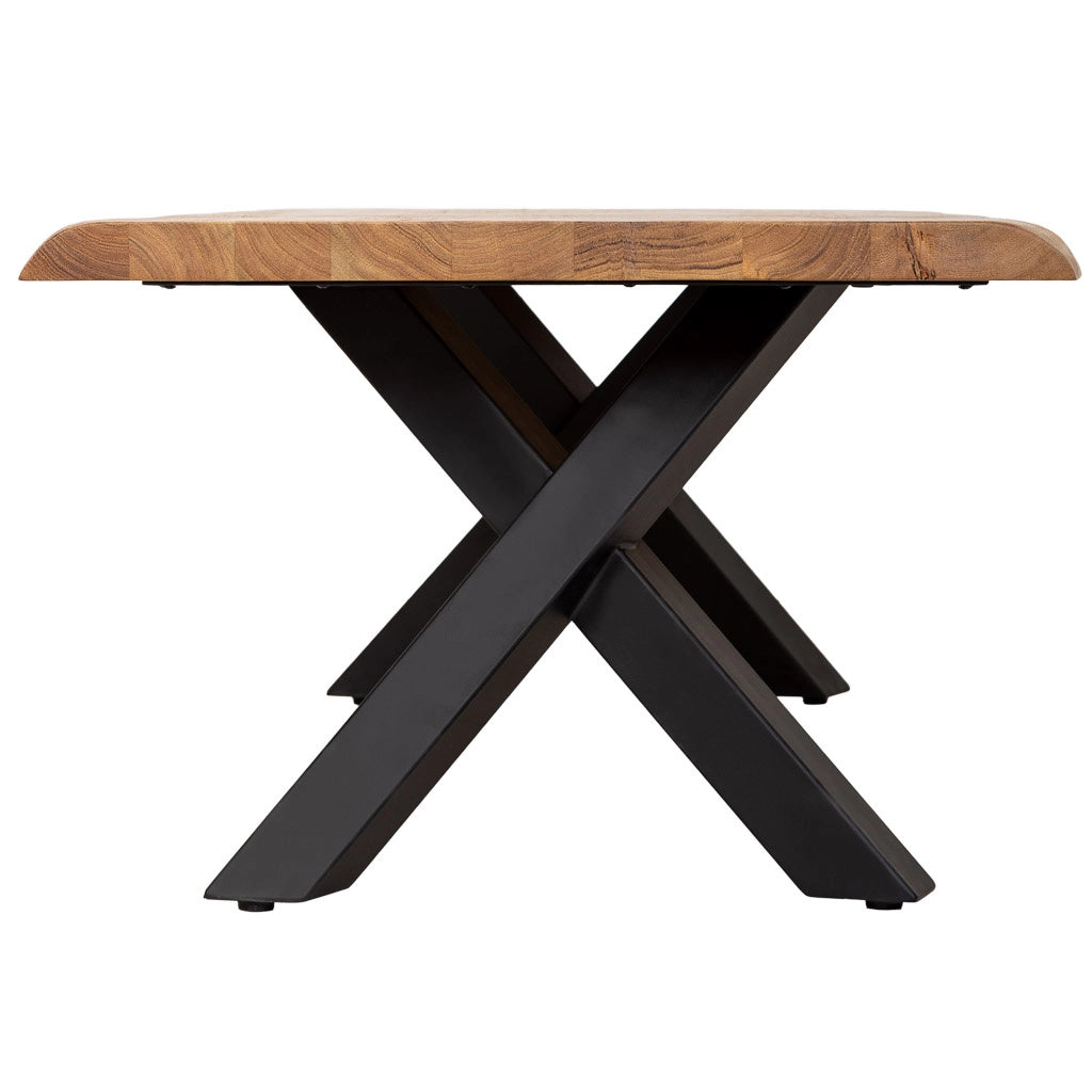 Tavolo da pranzo in legno marrone e nero 140x70x45h cm