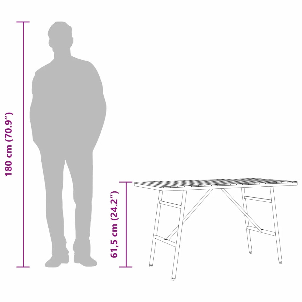 Tavolino da Giardino | Tavolo da pranzo Marrone 110 x 55 x 61,5 cm