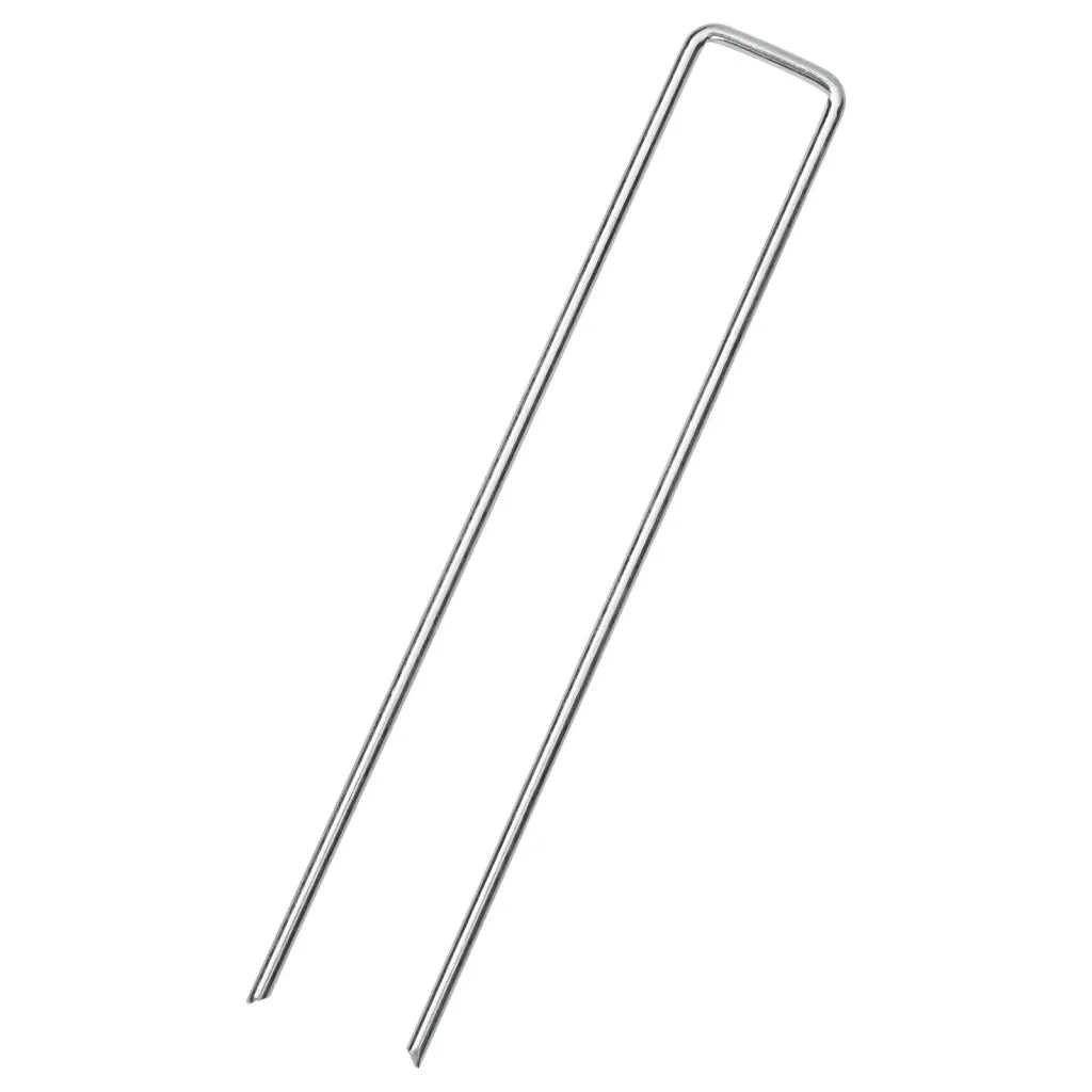 Picchetti da Terra a Forma di U 25 pz 20x4 cm in Acciaio Zincato CFW2483957