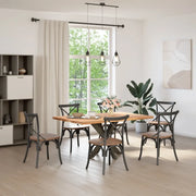 vidaXL Gamba per Tavolo da Pranzo a Forma di Ragno Nero 85x85x(72-73) cm Acciaio
