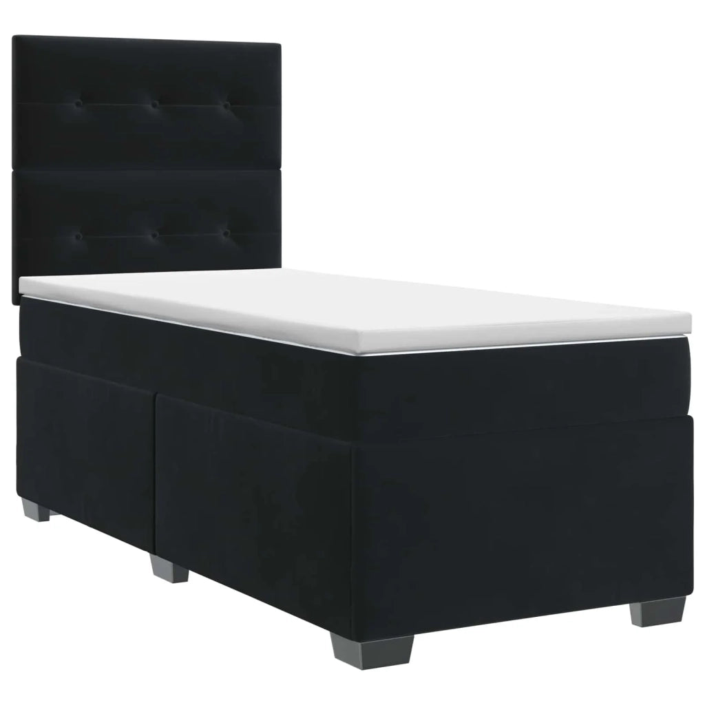 Letto box spring con materasso Nero 90 x 190 cm Velluto 3453550