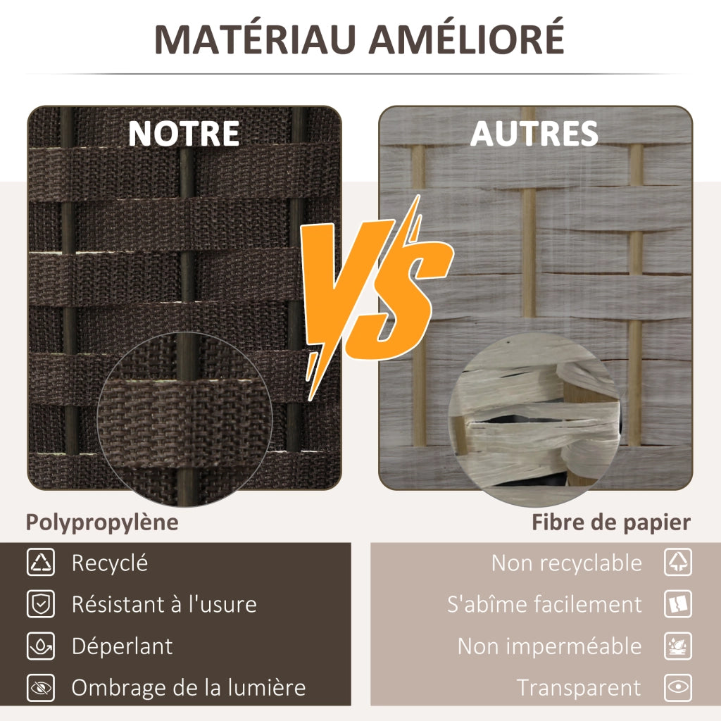 Paravento 6 Ante in Legno ¨C zephmum ¨C Naturale 240x170 cm