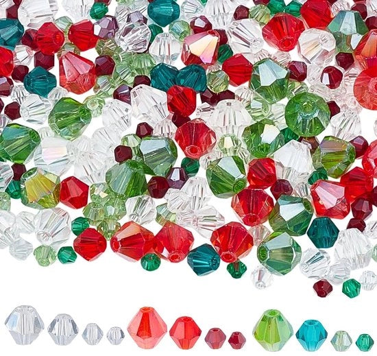 Accessori per decorazione - 600 pezzi - Rondelle in cristallo - Facette in vetro - Creazione di gioielli - Decorazioni per Natale - Decorazione DIY Decorativa