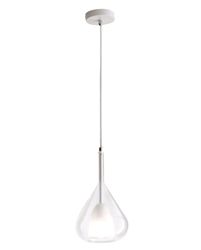 Lampadario a sospensione Lila a Led in metallo e vetro borosilicato trasparente 3481-40-241 Fabas Luce