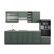 Cucina componibile Fame-Line Verde-oro rustico/Antracite 280 cm, PL Marmo Vicco