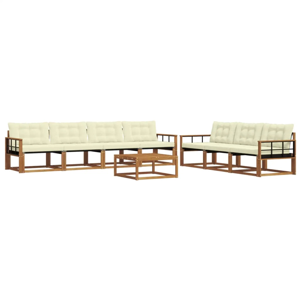 Set di divani da esterno con cuscino 8 pcs Naturale e Crema 3369269