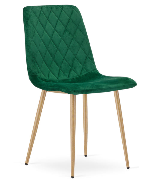 Sedia VALORA TURIN - Imbottita in velluto verde scuro x 4