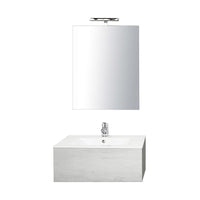 Composizione bagno sospesa da 70 cm serie unika olmo bianco