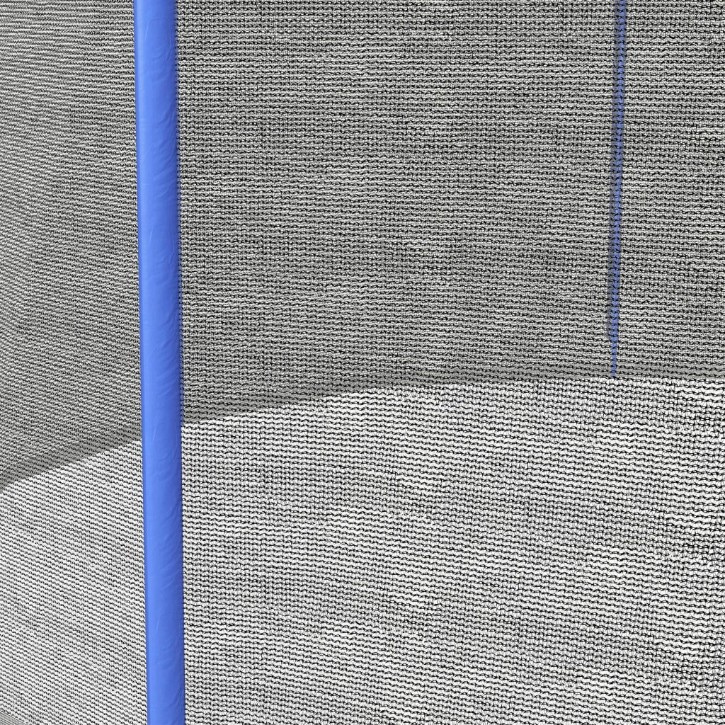 Rete di Protezione per Trampolini a 8 Pali con Ingresso con Cerniera Ø366x180 cm in PE Nero e Blu