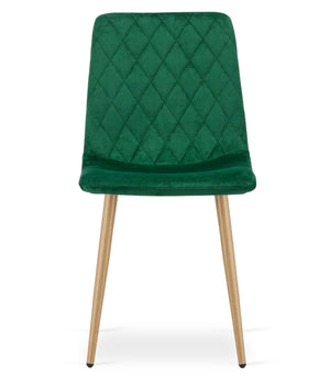 Sedia VALORA TURIN - Imbottita in velluto verde scuro x 4