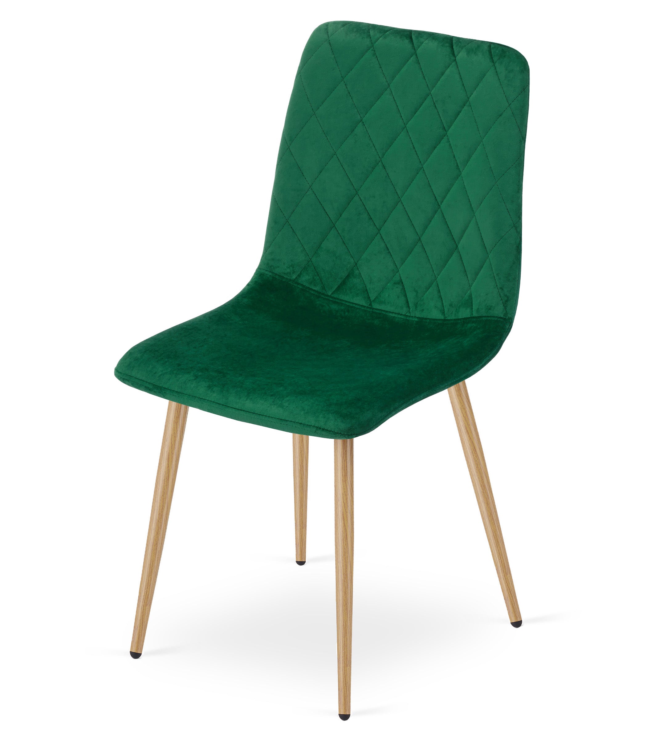 Sedia VALORA TURIN - Imbottita in velluto verde scuro x 4