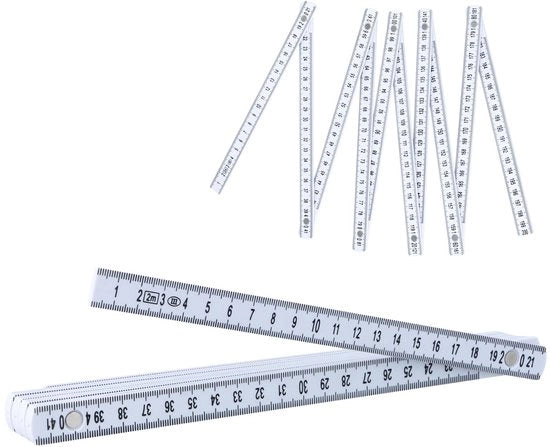 Vouwmeter 200 cm - Opvouwabile - Doppio lato - ABS - Righello - Flessibile e resistente agli urti