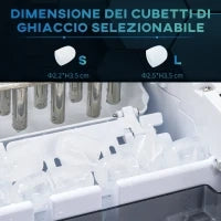 Macchina del Ghiaccio Autopulente da 9 Cubetti in 6-12 Minuti, in PP e Acciaio Inox, 24.2x35.3x33 cm, Nera