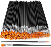 Verfborsteli in bulk, 200 pezzi di nylon con punte piatte e punte acriliche tondeggiate, borstelli artigianali per olio, acquarello e pittura per artista del viso e professionista.