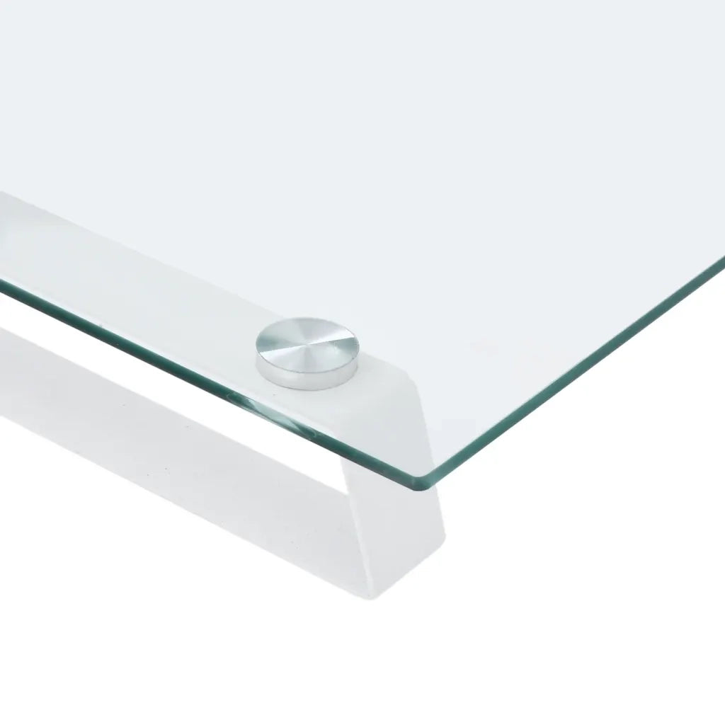 Supporto per Monitor Bianco 60x20x8cm Vetro Temperato e Metallo 374216