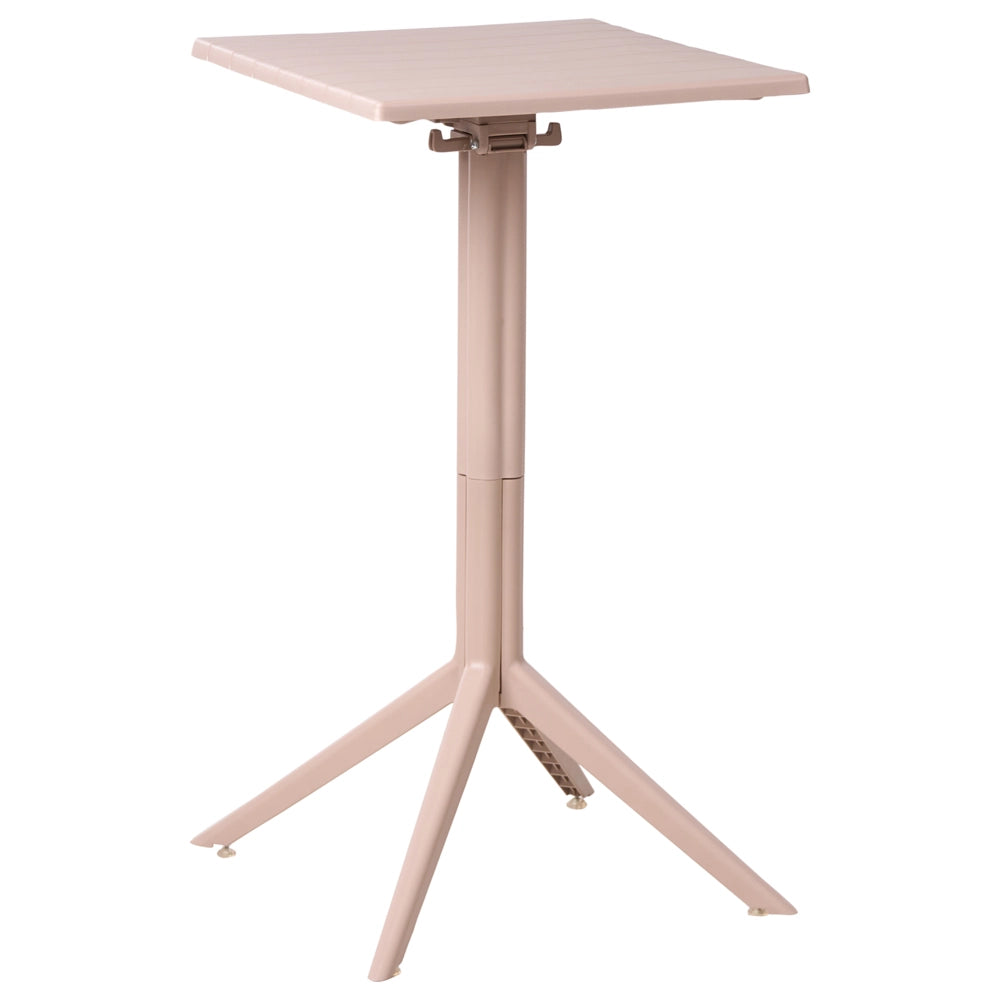 Tavolo da bistrot Beige Materiale sintetico 60 x 60 cm Ribaltabile Resistente da esterno Tavolo da balcone