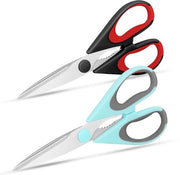 Pacco di 2 coltelli da cucina in acciaio inossidabile - taglieri antiscivolo - resistente all'acqua calda del lavastoviglie - manico morbido - design ergonomico