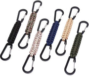 Sostegno per chiavi, gancio per pistola, corda annodata, gancio per passeggino adatto per bottiglie d'acqua, chiavi, zaini, per uomini e donne, set a 6 pezzi