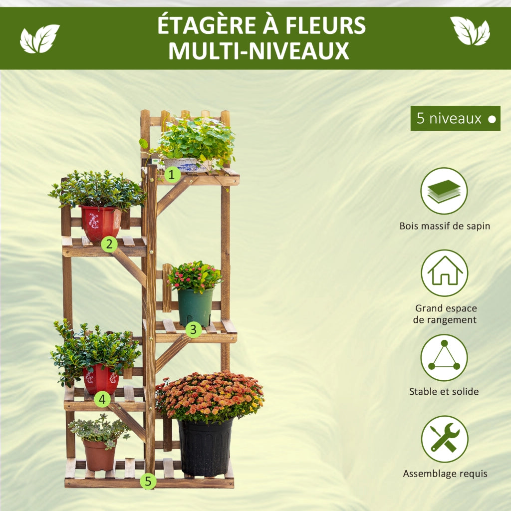 Libreria da Giardino in Legno con Ripiani ¨C Minimal ¨C 60x30x130cm