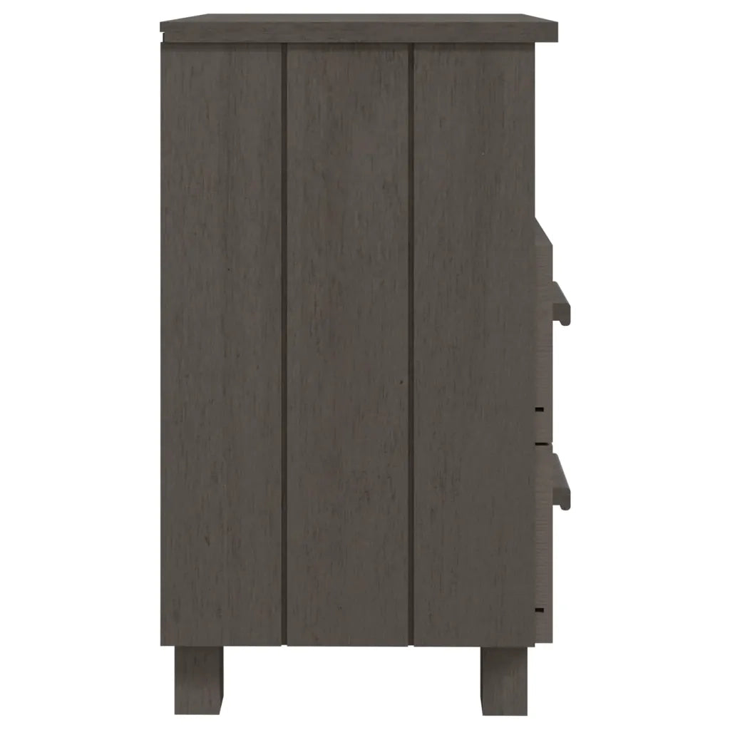 Comodino HAMAR Grigio Chiaro 40x35x62 cm Legno Massello di Pino 340415
