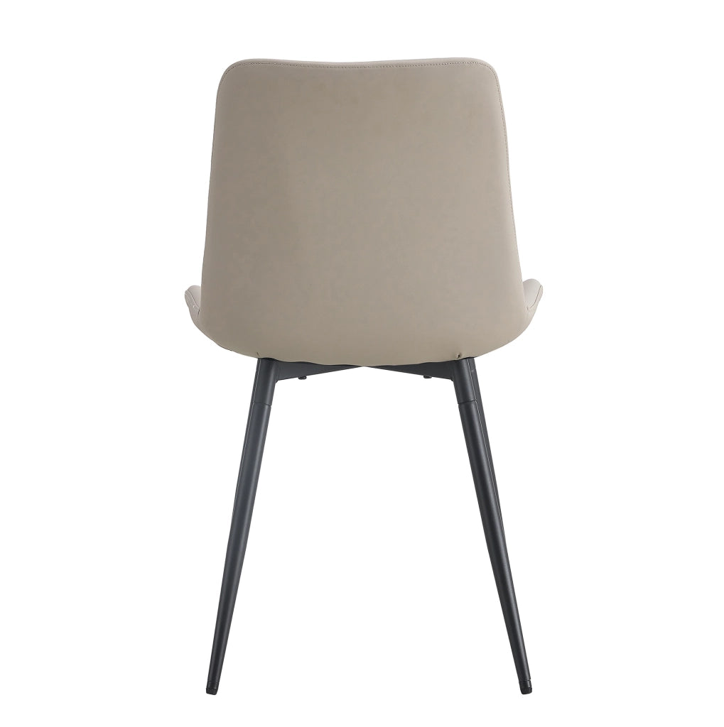 Set di 4 sedie da pranzo in PU nero e grigio con struttura in metallo; design moderno