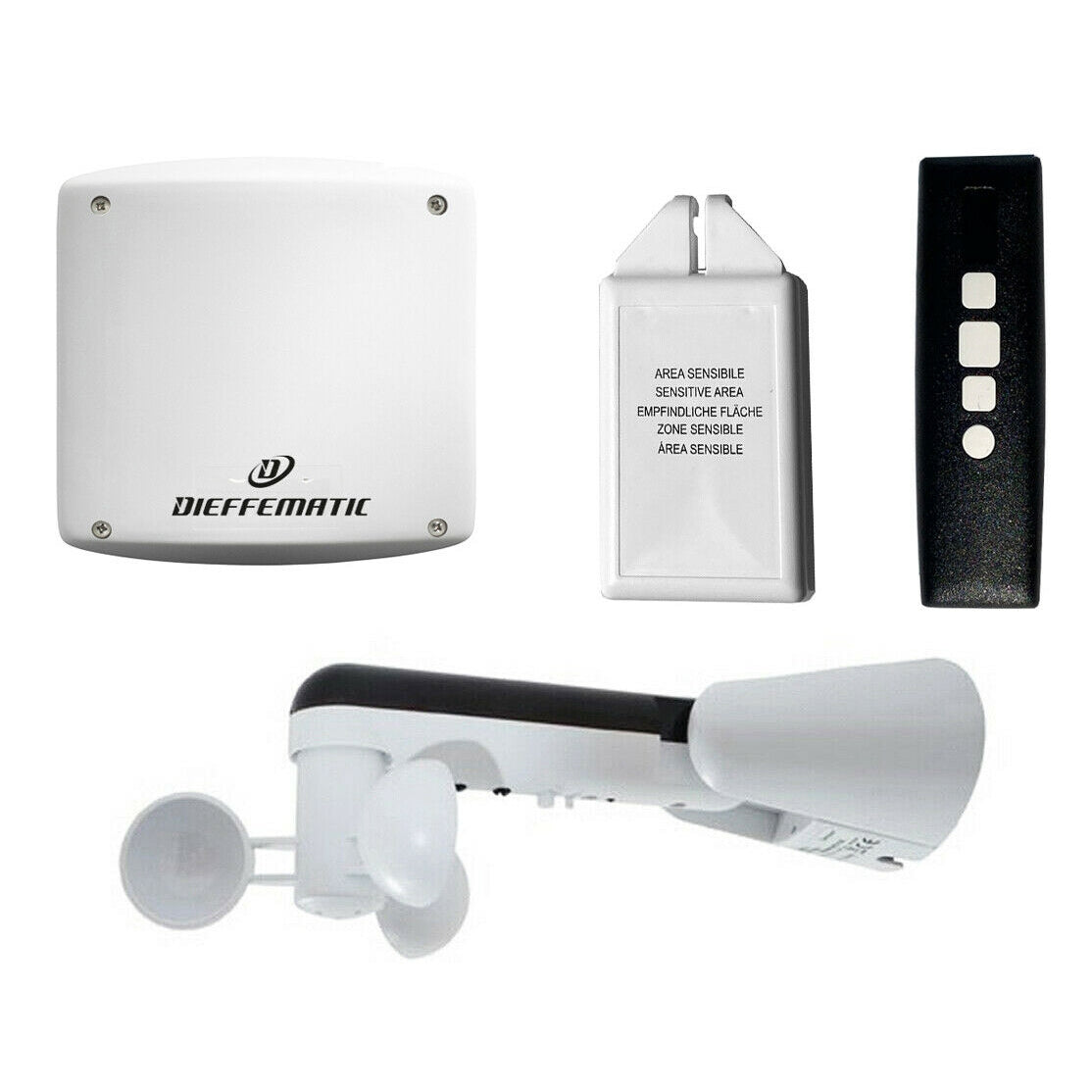 KIT SET PER DUE 2 MOTORI CON SENSORE VENTO LUCE PIOGGIA TENDA TENDE DA SOLE KITP