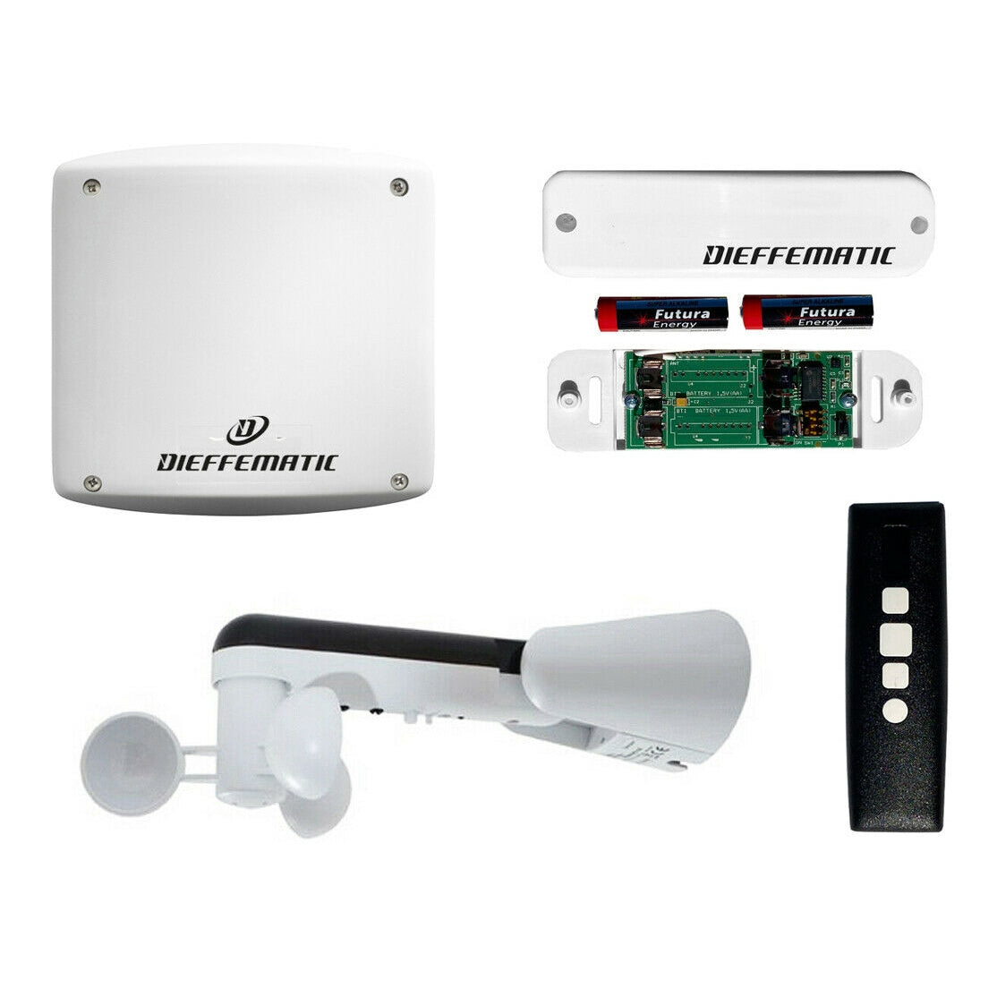 KIT CENTRALE SENSORE VENTO LUCE VIBRAZIONE TELECOMANDO TENDA TENDE DA SOLE KITER