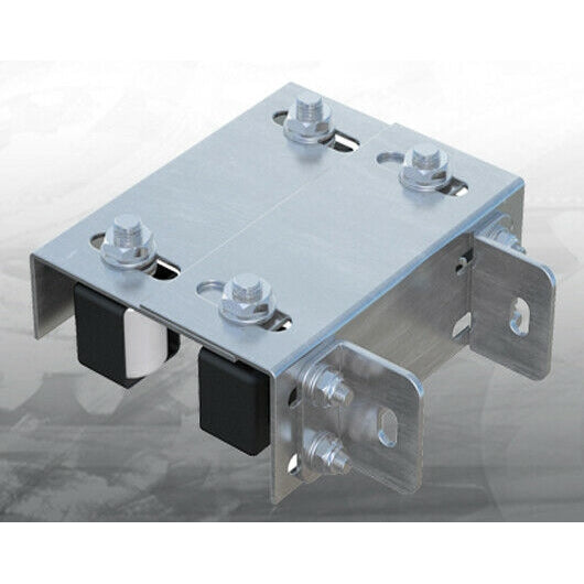 PIASTRA GUIDA REG CON 4 OLIVE CUFFIA NYLON BIANCO 462STF PER CANCELLO SCORREVOLE