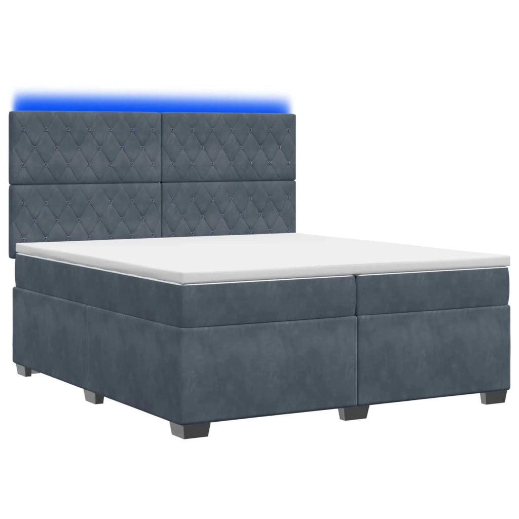 Letto box spring con materasso Grigio Scuro 200 x 200 cm 3455169
