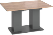 Tavolo da pranzo allungabile Dix, Antracite, 140 x 90 cm, con piano ribaltabile e struttura estensibile