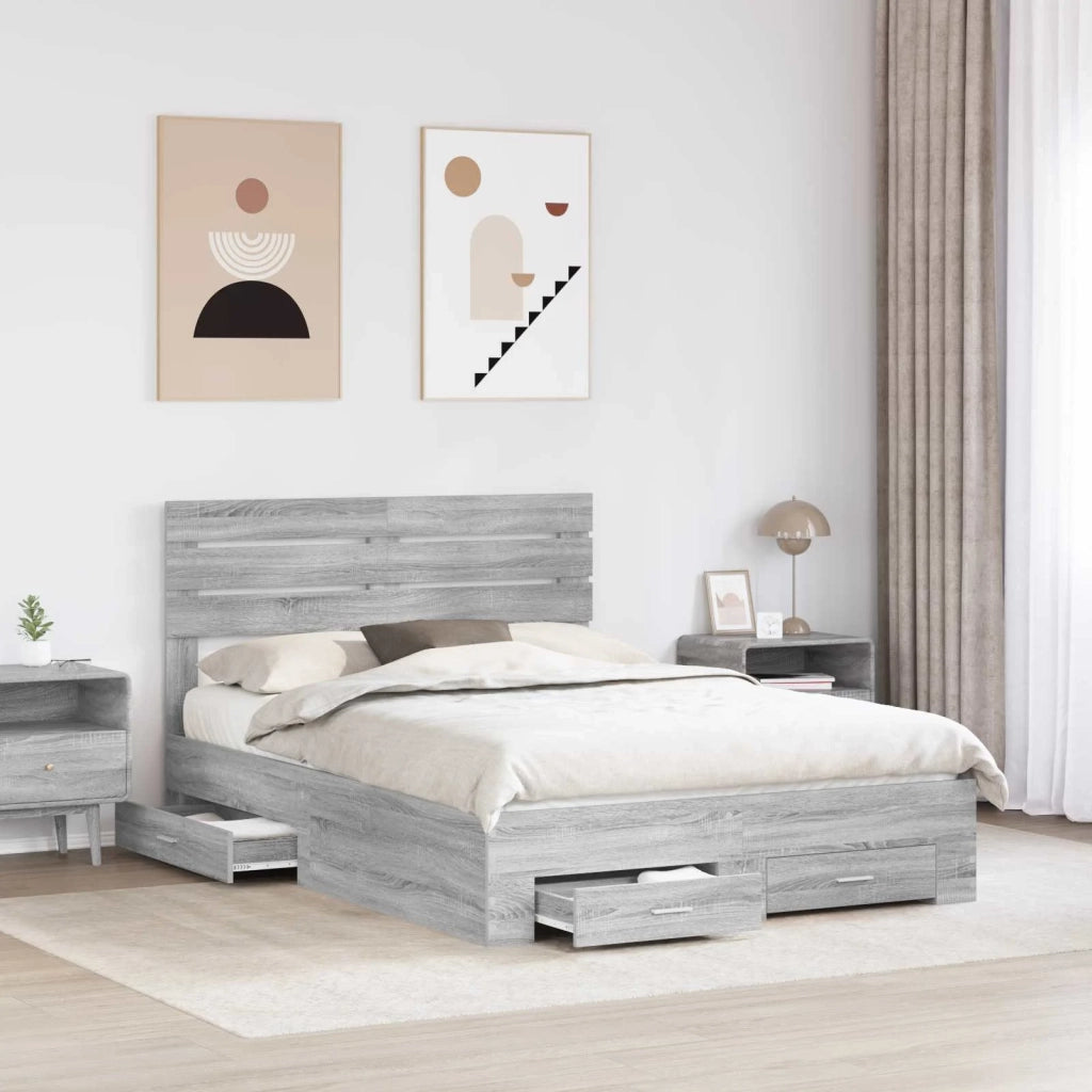 Struttura del letto con cassetto con testiera Legno multistrato
