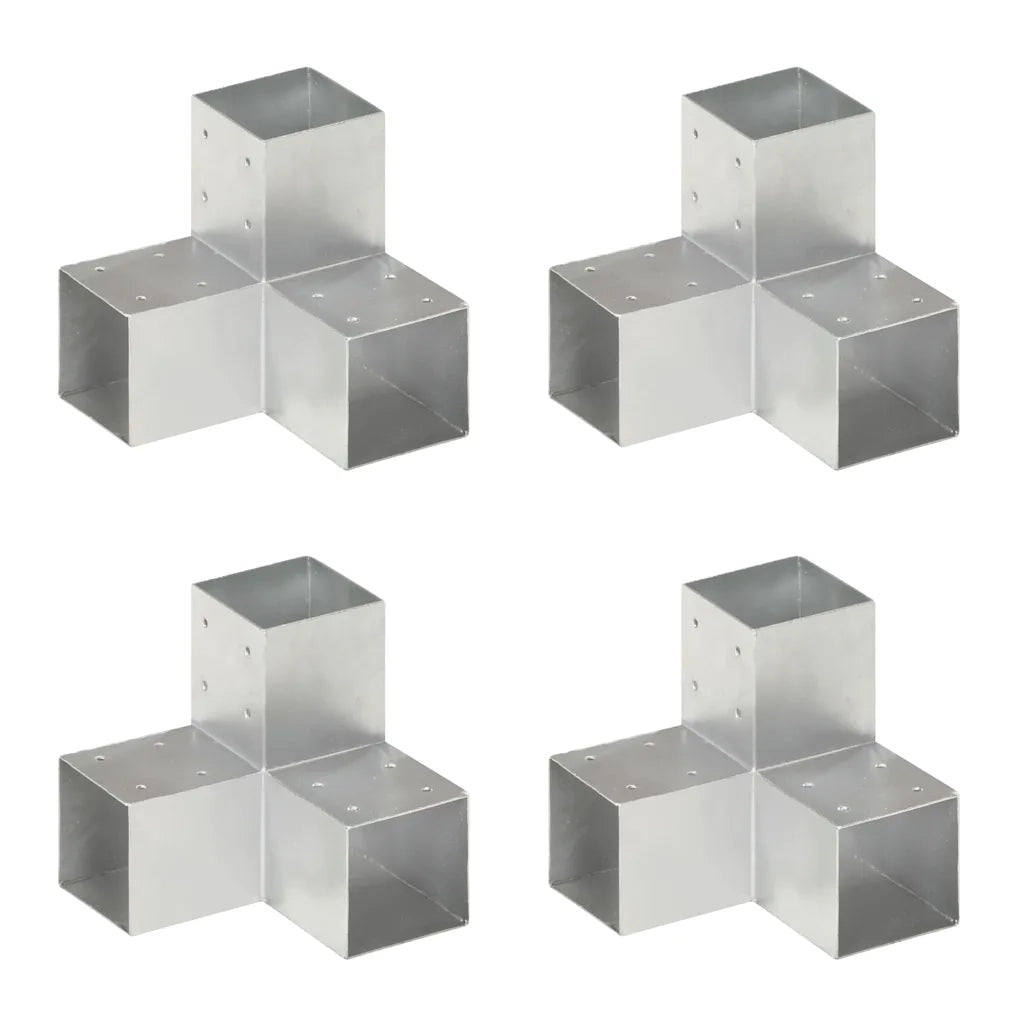Connettori per Pali a Forma di Y 4 pz Metallo Zincato 91x91 mm 145474