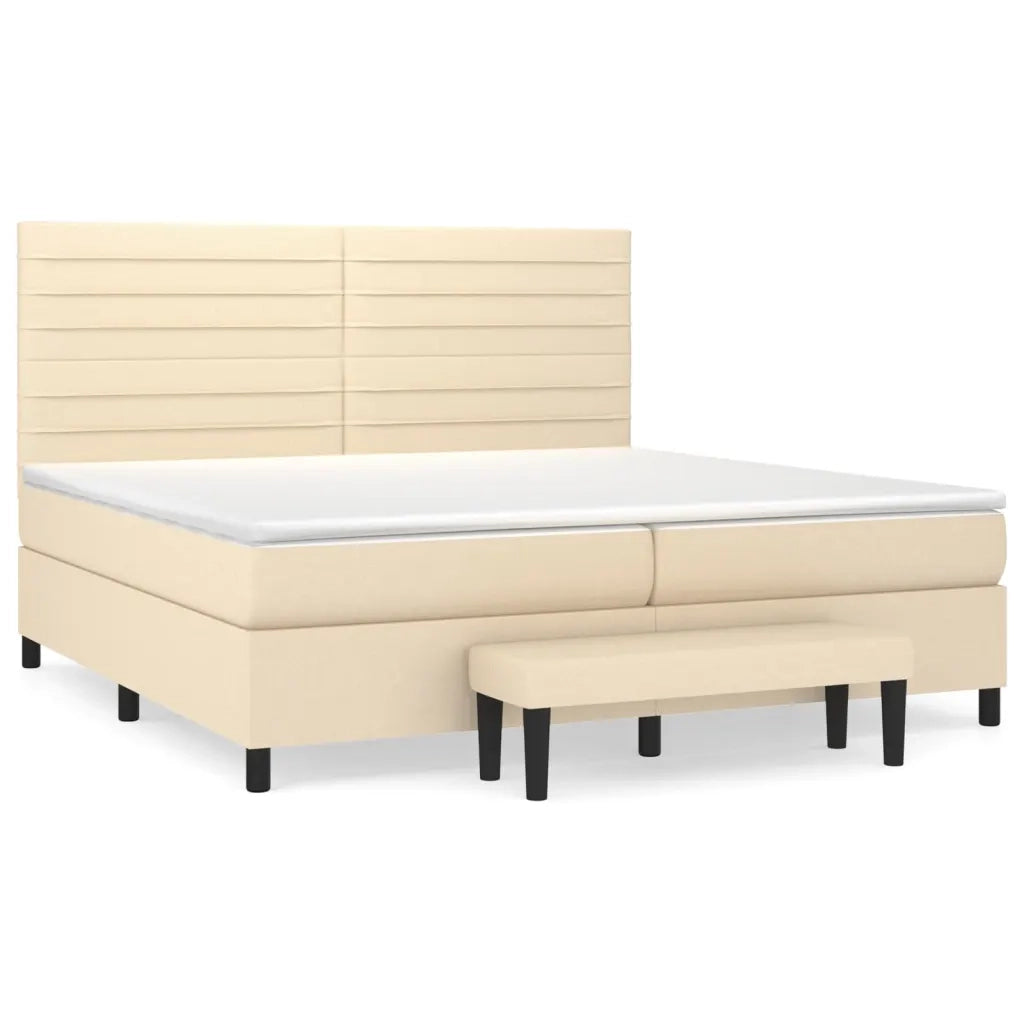 Giroletto a Molle con Materasso Crema 200x200 cm in Tessuto cod mxl 61236