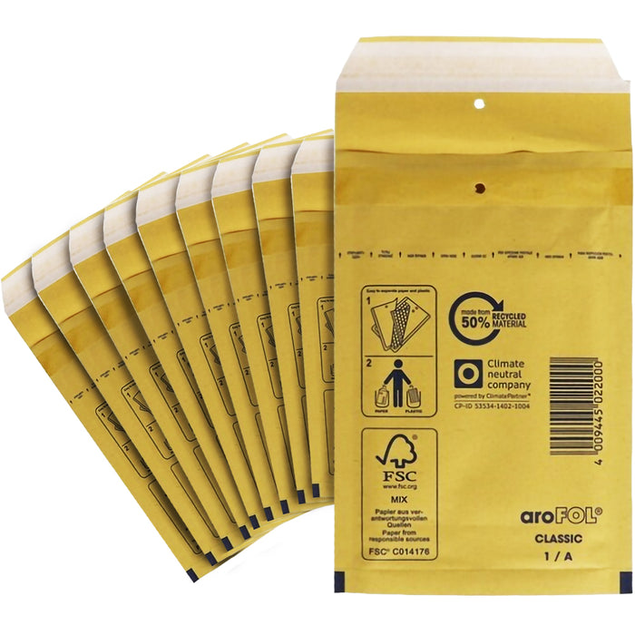 Buste per Spedizioni 10 Pezzi Imbottite Pluriball Gialle Dimensioni 18 x 16,5cm