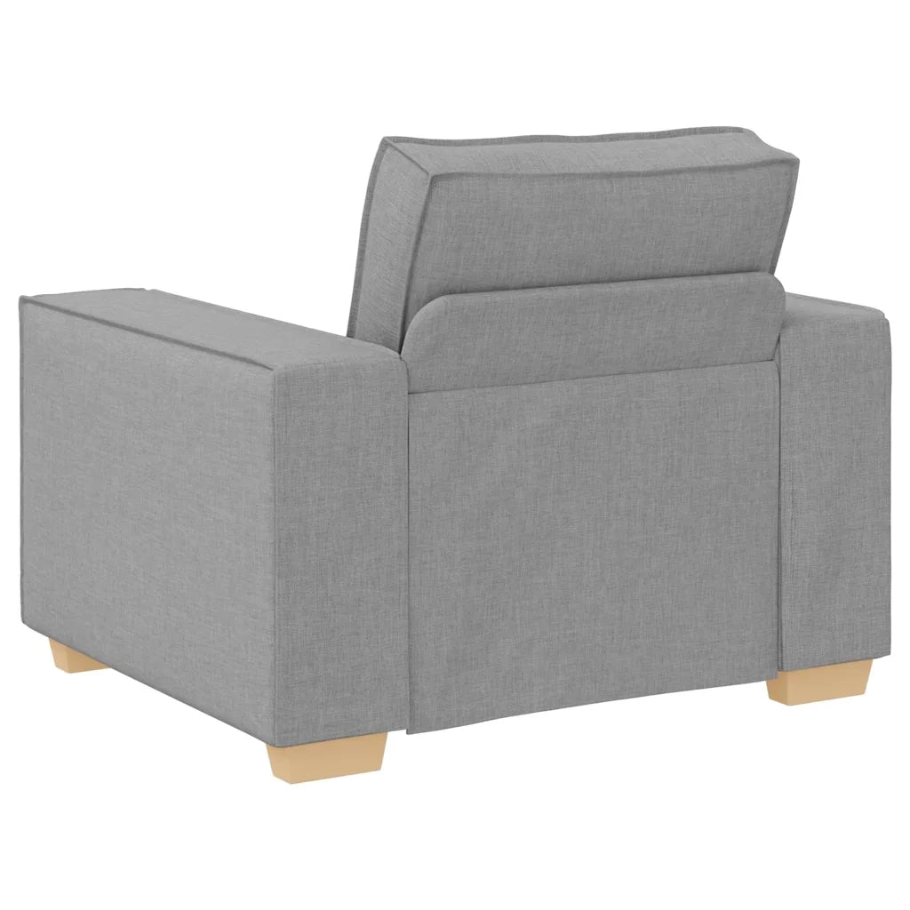 Divano 3 pcs Grigio Nuvola Tessuto misto lino 3324617
