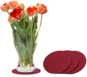 Sottopanchine in veltro di circa 15cm confezione da 4 (colore selezionabile) rosso scuro/bordeaux - sottopanchine in veltro per tavolo e bar come sottopanchine per bicchieri e bicchieri per vetro e bicchieri di vetro