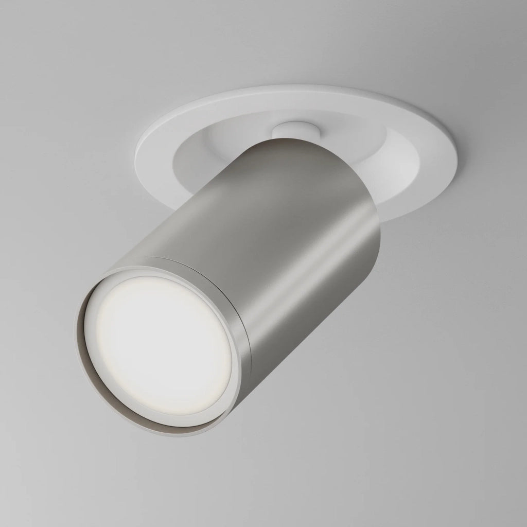 Maytoni Lampada da incasso moderna FOCUS S 1 luce GU10 bianco metallo