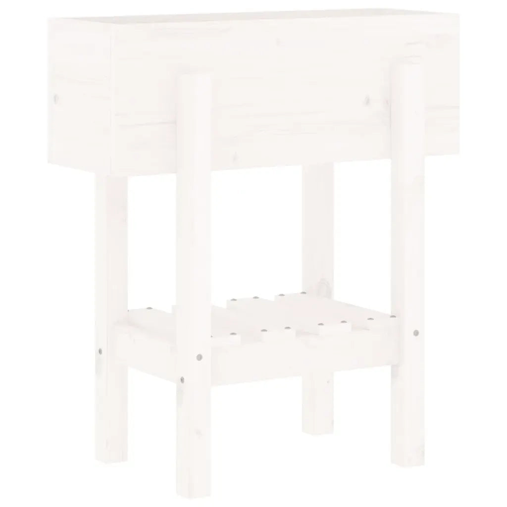 Fioriera da Giardino Bianca 62x30x69 cm Legno Massello di Pino 825234