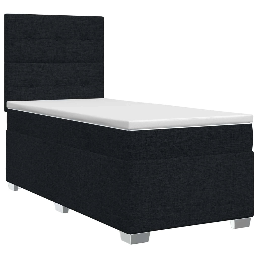 Letto box spring con materasso Nero 90 x 190 cm Tessuto 3453299