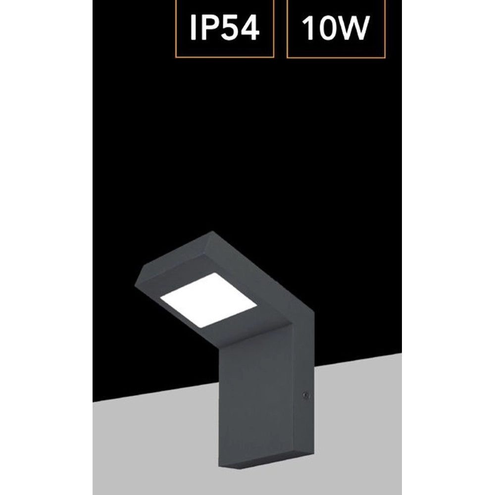 Trade Shop - Lampada Applique Led Da Giardino 10w Ip54 Lampione Bollard Da Muro Luce 4000k 954wa-h160 -