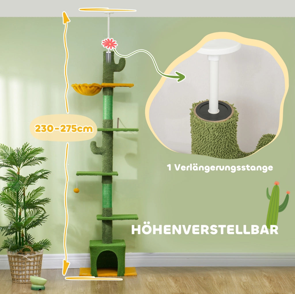 Tiragraffi da soffitto regolabile 230-275 cm verde