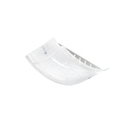 Plafoniera Nereide media 45x31cm in vetro satinato serigrafato bianco 2XE27, base cromata, design moderno, IP20, max 2x52W