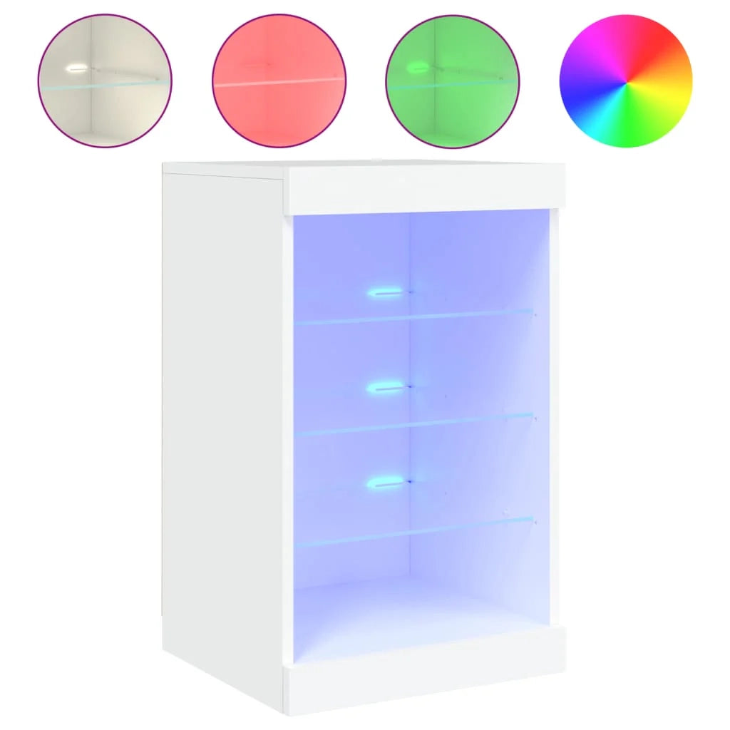Buffet credenza cassettiera armadio mobile contenitore organizer per cucina soggiorno salotto con luci LED 41 x 37 x 67 cm bianco 02_0029852
