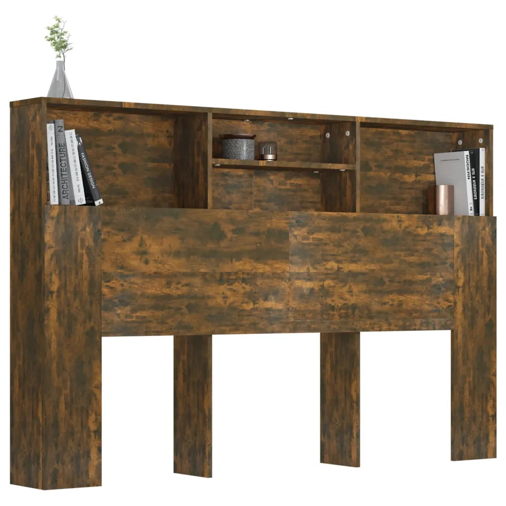 Testiera con Scomparti Rovere Fumo 160x19x103,5 cm 817252