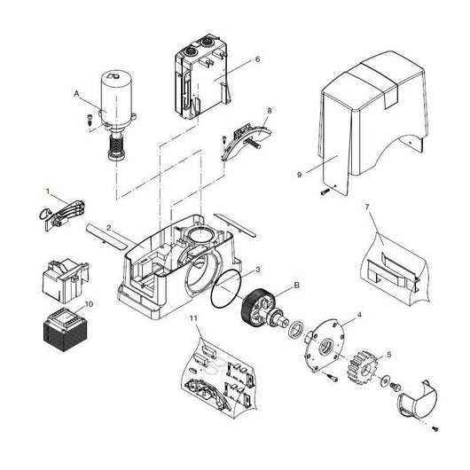 MOTORE BENINCA' 9686477 RICAMBIO ORIGINALE AUTOMAZIONE AUTOMATISMI GARANZIA
