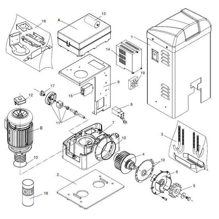 SUPPORTO CENTRALE BENINCA' 9686664 RICAMBIO ORIGINALE AUTOMAZIONE AUTOMATISMI